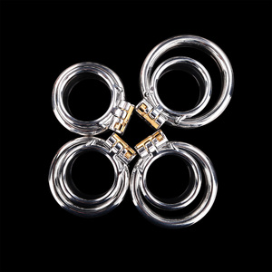 Cage à pénis en métal 3style DOGLVE pour bondage du pénis, 4 tailles de anneaux péniens disponibles. Peut être utilisée avec une ceinture de chasteté. Accessoires pour jeux BDSM. - Product Image 3