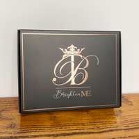 Boîte à cartes en papier noir imprimé de luxe Boîte d'avion d'emballage de produits de beauté Boîte noire avec logo personnalisé en feuille d'or rose