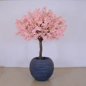 Árbol de planta de flor de cerezo en maceta más popular, árbol de floración falsa para decoración de bares o cafés