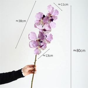 KEWEI 172 Orquídeas Artificiales Púrpura Oscuro Orquídea <span class=keywords><strong>Vanda</strong></span> Phalaenopsis Real Touch Látex Orquídeas Naturales - Product Image 3