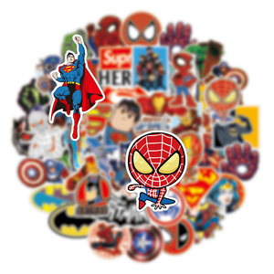 Autocollants adhésifs pour enfants, 50 pièces, dessin animé cool, Marvel, Spider-Man, Iron Man, décoration de tasse à eau, coque de téléphone, bureau, cadeaux pour enfants - Product Image 4