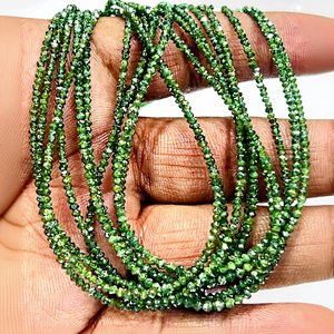 Cuentas Redondas Facetadas de Diamante Verde Natural de Grado AAA, Hilo de 15 Pulgadas, 2-3 mm, Cuentas Sueltas Genuinas para la Elaboración de Joyería Fina - Product Image 1