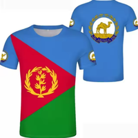 T-shirt avec motif du drapeau de l'Érythrée, vente en gros, personnalisable, décorations pour événements sportifs, accessoires pour supporters sur le thème du drapeau national