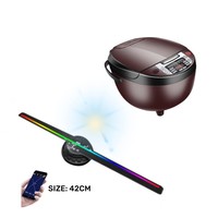 Kipas LED Hologram 3D Aplikasi Seluler Dua Bilah 42cm Layar Kipas LED Hologram 3D Stereo Tanpa Kacamata Kipas Hologram 3D