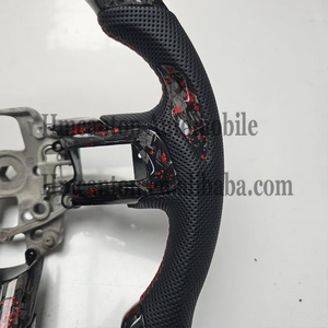 <b>Hot</b> Selling Quality Forged Carbon Fiber Perforated Leather Grip Steering Wheel for Ford Mustang Car Steering Wheel - Product Image 4