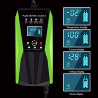 Pengisi Daya Baterai Asam Timbal 12V 10A 120W Cerdas dengan Kontrol Suhu untuk Perbaikan, Cocok untuk Mobil Listrik dan Sepeda Motor saat Perjalanan
