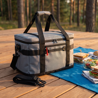 Sac à déjeuner isotherme rond, sac isotherme de 30L, tissu Oxford imperméable, sangle multi-poches pour le bureau, l'école, le pique-nique, le camping