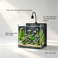 Aquarium carré en verre haut de gamme avec filtration et éclairage intégrés, solution complète pour aquarium, service de vente en gros ODM OEM