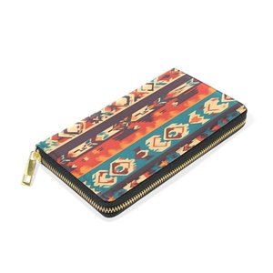 Indian Aztec <b>Ladies</b> PU Leather Clutch <b>Wallet</b> Zip Around Phone Purse Card Holder Organizer Custom Design Long <b>Wallets</b> for Women - Product Image 3