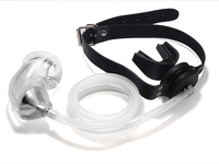 Ninghao Jouets érotiques pour adultes, manchon pénien en silicone/TPR, cage à pénis, plug buccal avec fonction de drainage urinaire