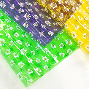Película transparente de <span class=keywords><strong>PVC</strong></span> a prueba de agua para hacer cubierta de carpeta, impresión Digital de margaritas de 0,4mm, flor - Product Image 3