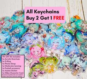 Kit DIY de breloques et sangles de téléphone en acrylique, personnages OEM/ODM, 7 lots de 33 designs, style Chibi - Product Image 1