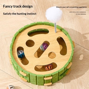 Jouet pour chat : <span class=keywords><strong>Boîte</strong></span> labyrinthe interactive <span class=keywords><strong>anti</strong></span>-<span class=keywords><strong>ennui</strong></span>, résistante aux morsures, en feutre sans peluches, éducatif, pour griffer et chercher - Product Image 2