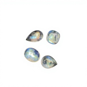 Lote certificado de piedras de piedra lunar natural arcoíris con efecto fuego, cabujones de formas variadas, gemas sueltas de 8.05 quilates para joyería - Product Image 1