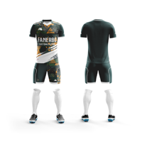 Conjunto de camiseta de fútbol de poliéster sublimado completo personalizado OEM, ropa de fútbol para hombre, camisetas de fútbol, uniforme de fútbol personalizado para adultos
