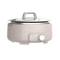 Casserole électrique en acier inoxydable pour la maison, 4 L, avec pot amovible