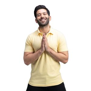 Lona deportiva informal para hombre para camisetas Polo patrón sólido de alta calidad al por mayor - Product Image 1