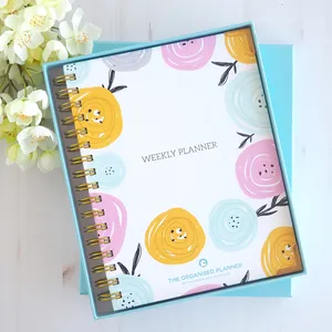 Cuaderno de diario personalizado, planificador mensual de 2022 espiral, planificador diario semanal