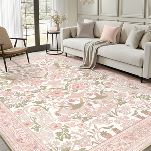Custom OEM ODM Meadow <strong>Washable</strong> Print Rugs Cream Multi Color <strong>Runner</strong> Private Label Non-slip Soft Carpet <strong>Runner</strong> for Home Decor - Product Image 2