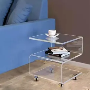 Table d'appoint Table d'angle transparente de haute qualité canapé acrylique meubles de maison meubles de chambre minimaliste moderne table de chevet