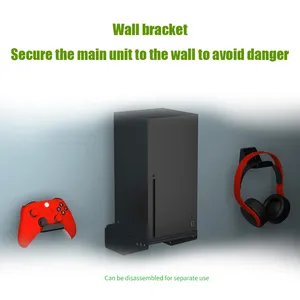 Soporte montado en la pared para <span class=keywords><strong>Xbox</strong></span> <span class=keywords><strong>Series</strong></span> <span class=keywords><strong>X</strong></span> Soporte de controlador de juego giratorio Soporte de auriculares para juegos Prevención de caídas Extraíble - Product Image 4