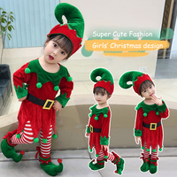Costume de Noël fantaisie pour filles, robe de fée verte mignonne pour fête, vêtements à thème de Noël pour enfants