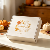 Boîte en carton personnalisée moderne avec dorure à chaud, pour cadeaux de Thanksgiving, thème 'Chaleur de Famille', en carton recyclable, production en 72H
