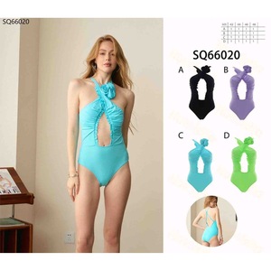 Costume da bagno intero HDJ con controllo pancia, tinta unita, scollo asimmetrico, vestibilità aderente, taglie 40 42 44 46 - Product Image 3