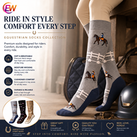 Chaussettes d'équitation pour femmes, hautes jusqu'au genou, respirantes, extensibles, pour bottes d'équitation, chaussettes longues imprimées mignonnes