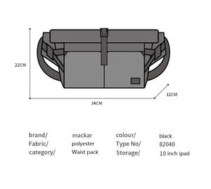 MACKAR Riñonera Unisex de Nailon Impermeable con Forma de Almohada, con Cierre de Cremallera, Moderna Riñonera para <span class=keywords><strong>Ciclismo</strong></span> - Product Image 3
