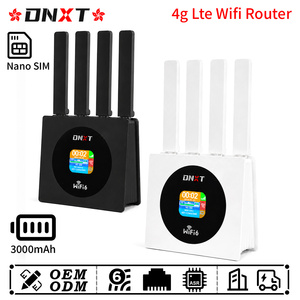 Router SIM 4G DNXT Cat4 2.4GHz con ranura para tarjeta SIM, router wifi de 3000mAh con ranura SIM, LCD, Tipo-C, para uso doméstico y de oficina. - Product Image 1