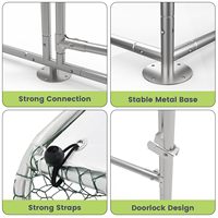 Enclos à poulets extérieur en fer anti-prédateurs, abri spacieux pour volailles avec toit imperméable, design moderne pour jardin