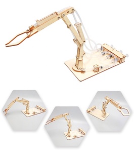 Bras robotique <span class=keywords><strong>hydraulique</strong></span> en bois pour l'invention scientifique et technologique, <span class=keywords><strong>jouet</strong></span> d'expérimentation scientifique DIY pour les élèves du collège, unisexe, pratique - Product Image 4