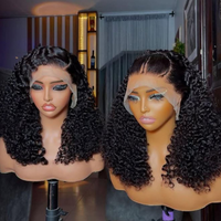 Perruques bouclées birmanes sans colle 13x4 avec dentelle frontale HD transparente, densité 200%, cheveux vierges bruts, perruques de cheveux humains bouclés Pixie Water Wave