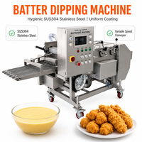 Machine automatique de trempage et d'enrobage avec double bande transporteuse à mailles pour ligne de production de tempura