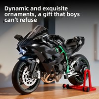 Modèle de moto dynamique en alliage 1:9, version pulvérisée, avec coffret cadeau, jouet de simulation, ornement de moto