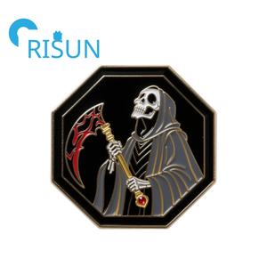 Personalizado Halloween Grim Reaper Terror esqueleto esmalte Pin broches insignias <span class=keywords><strong>muerte</strong></span> con guadaña hoz esmalte Pin gótico joyería regalo - Product Image 6