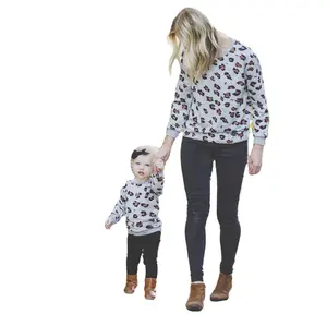 Le donne E I Bambini Madre Figlia/Figlio, La Famiglia di Corrispondenza Pullover Top Fashion Cheetah Leopardo Stampato Mommy And Me <span class=keywords><strong>Felpa</strong></span> - Product Image 1