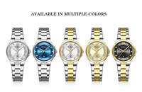 Montre CURREN 9107 pour femme, sport et affaires, à quartz, cadran romain, diamants, étanche, lumineuse, bracelet en alliage d'acier inoxydable