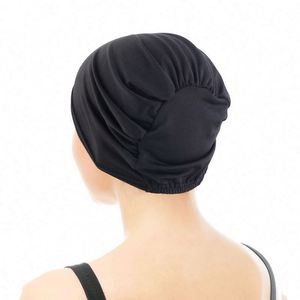 Soft Stretchy Dome Head Wrap Turbans <b>Hijab</b> Solid Color Elastic Dome <b>Cap</b> for Travel & Beach - Product Image 2