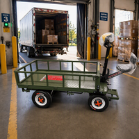 Chariot électrique à plateforme à quatre roues certifié CE, zéro émission, pour la manutention de marchandises en entrepôt (OEM)