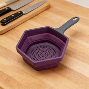 Passoire de cuisine pliable avec poignée en silicone de qualité alimentaire, compatible lave-vaisselle, gain de place, pour la cuisine domestique - Product Image 5
