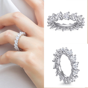 New Arrive Heart Cut Ring Earrings Necklace <b>Jewelry</b> <b>Sets</b> <b>Women</b> Rhodium Plated 925 Sterling Silver <b>Jewelry</b> <b>Sets</b> - Product Image 5