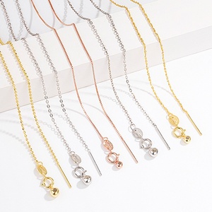 Kalung Wanita Universal Rantai Mutiara Chopin yang Dapat Disesuaikan dengan Penetranan Jarum Berhias Manik-manik Perak Sterling S925 - Product Image 2