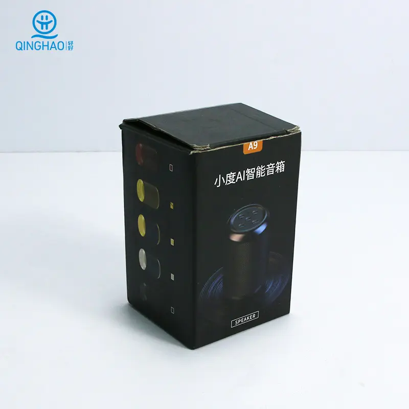 Small Corrugated Kraft Paper Gift Packaging Boxes Custom Cardboard Black Sound System Music Bluetooth Boom Speaker Box