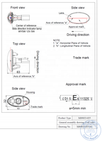 Feu de position latéral halogène E-Mark pour Peugeot 206 301 Citroën C2 C3, clignotant de garde-boue 6325G3
