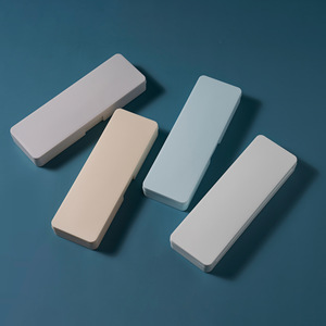 Pencil Case Frosted Plastic PP 18L Solid Color Covered Stationery Storage Box for Students Office Use - Product Image 1