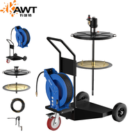 Pompe à graisse pneumatique à piston Cavitt KWT-LGP15A04 200L, système de lubrification haute pression 0,9 L/min, 10M, avec enrouleur de tuyau 1/4 pouce et roulement