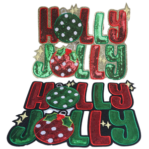 Parches de Fieltro Termoadhesivos con Lentejuelas y Bordado de PVC con Diseño Navideño de Moda Inglesa para Bolsos y Abrigos - Product Image 4