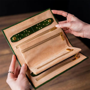 Women Ladies PU Leather <b>Travel</b> Jewelry <b>Case</b> Organizer Mini Roll Jewelry Storage Bag Personalized Jewelry Bag - Product Image 6